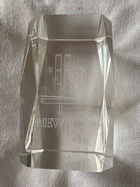 Vintage Y2k (pre 911) I Love New York 3D Crystal Keepsake With Skyline Design